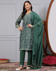 Floral Poly Chanderi Kurta Set with Lace Palazzo & Organza Dupatta