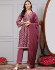Floral Poly Chanderi Kurta Set with Lace Palazzo & Organza Dupatta