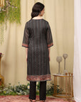 Chanderi Chevron Kurta Set with Swarovski Detailing & Dupatta