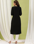 Viscose Rayon A-Line Kurta Set with Embroidery & Laced Dupatta