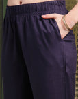 Zari Embroidered Viscose Rayon Kurta Set with Palazzo & Lace Dupatta