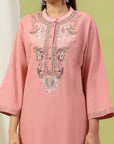 Cotton Straight Kurta Set with Embroidery & Zari Dupatta