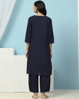 Cotton Kurta with Thread Embroidery & Matching Embroidered Salwar