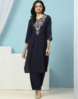 Cotton Kurta with Thread Embroidery & Matching Embroidered Salwar
