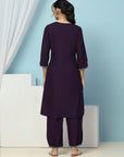 Cotton Kurta with Thread Embroidery & Matching Embroidered Salwar