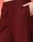 Embroidered Cotton Kurta Set with Palazzo & Zari Dupatta