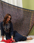 Pure Cotton Straight Kurta Set with Ari Embroidery & Printed Dupatta