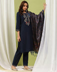 Pure Cotton Straight Kurta Set with Ari Embroidery & Printed Dupatta