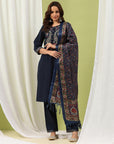 Pure Cotton Straight Kurta Set with Ari Embroidery & Printed Dupatta