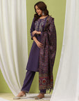 Pure Cotton Straight Kurta Set with Ari Embroidery & Printed Dupatta