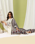 Ari Embroidered Cotton Kurta Set with Lace Palazzo & Floral Silk Dupatta