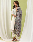 Ari Embroidered Cotton Kurta Set with Lace Palazzo & Floral Silk Dupatta