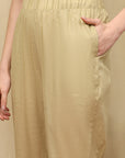 Pure Cotton Kurta Set with Thread Embroidery & Pocketed Palazzo