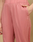 Pure Cotton Kurta Set with Thread Embroidery & Pocketed Palazzo