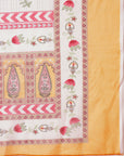 Embroidered Cotton Blend Kurta Set with Tassels & Printed Dupatta