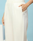 Cotton Straight Kurta Set with Lakhnavi Embroidery & Laced Dupatta