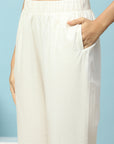 Cotton Straight Kurta Set with Lakhnavi Embroidery & Laced Dupatta