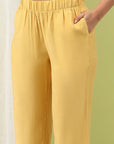 Silk Blend Embroidered Kurta Set with Palazzo & Lace Hem