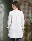 Solid Embroidered Above Knee Cotton Tunic for Women