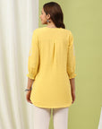 Solid Cotton Tunic with Lucknowi Embroidery