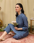 Pure Cotton Embroidered Kurta Set with Palazzo