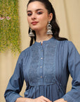 Pure Cotton Embroidered Kurta Set with Palazzo