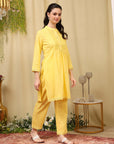 Pure Cotton Embroidered Kurta Set with Palazzo