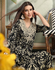 Ethnic Motif Printed Viscose Rayon Kurta Set with Thread Embroidery