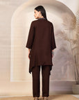 Solid Viscose Rayon Kurta Set with Ethnic Embroidery