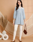 Solid Straight Rayon Slub Tunic