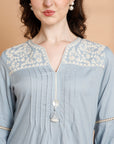 Solid Straight Rayon Slub Tunic