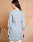 Solid Straight Rayon Slub Tunic