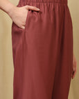 Zari Embroidered Blended Kurta Set with Full Sleeves & Palazzo