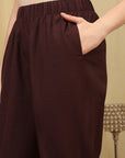 Thread Embroidered Cotton Blend Co-Ord Set with Lace