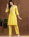 Bandhani Printed A-Line Rayon Kurta & Palazzo Set with Embroidery