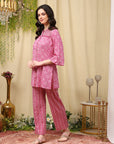Abstract Cotton Co-ord Set with Zari Embroidery
