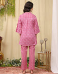 Abstract Cotton Co-ord Set with Zari Embroidery