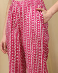 Abstract Cotton Co-ord Set with Zari Embroidery