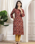 Ethnic Motif Printed Straight Modal Chanderi Kurta