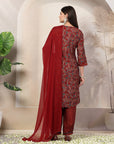 Sequin Embroidered Modal Chanderi Kurta Set with Printed Salwar & Lace Dupatta