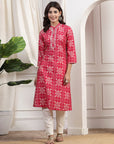 Ethnic Motif Printed Straight Modal Chanderi Kurta
