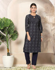 Bandhani Printed A-Line Poly Viscose Kurta Set with Embroidery