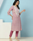 Geometric Printed Straight Cotton Kurta for Women