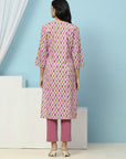Geometric Printed Straight Cotton Kurta for Women