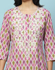 Geometric Printed Straight Cotton Kurta for Women