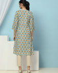 Geometric Printed Straight Cotton Kurta for Women