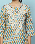 Geometric Printed Straight Cotton Kurta for Women