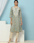 Geometric Printed Straight Cotton Kurta for Women