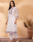 Ethnic Motif Poly Georgette Kurta with Swarovski Detail & Palazzo Set