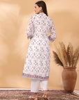 Ethnic Motif Poly Georgette Kurta with Swarovski Detail & Palazzo Set